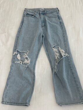 Princess Polly Light Blue Distressed Mom Jeans